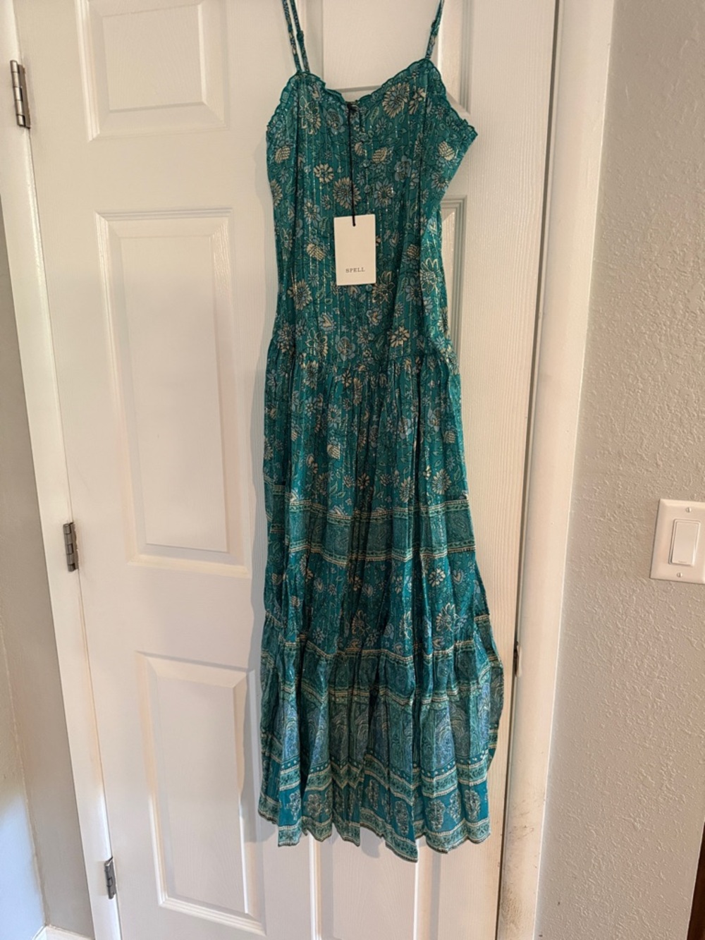 NWT Spell Elysian Strappy Maxi dress Jade xs